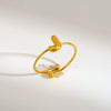 Wholesale Adjustable Gold Plated Titanium Steel Letter Ring For Unisex With Niche Minimalist Design