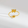 Wholesale Adjustable Gold Plated Titanium Steel Letter Ring For Unisex With Niche Minimalist Design