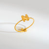 Wholesale Adjustable Gold Plated Titanium Steel Letter Ring For Unisex With Niche Minimalist Design