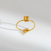 Wholesale Adjustable Gold Plated Titanium Steel Letter Ring For Unisex With Niche Minimalist Design