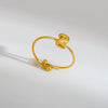 Wholesale Adjustable Gold Plated Titanium Steel Letter Ring For Unisex With Niche Minimalist Design
