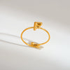 Wholesale Adjustable Gold Plated Titanium Steel Letter Ring For Unisex With Niche Minimalist Design