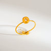 Wholesale Adjustable Gold Plated Titanium Steel Letter Ring For Unisex With Niche Minimalist Design