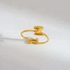 Wholesale Adjustable Gold Plated Titanium Steel Letter Ring For Unisex With Niche Minimalist Design