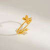 Wholesale Adjustable Gold Plated Titanium Steel Letter Ring For Unisex With Niche Minimalist Design