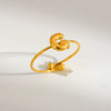 Wholesale Adjustable Gold Plated Titanium Steel Letter Ring For Unisex With Niche Minimalist Design