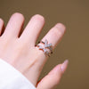 Wholesale Adjustable Open Index Finger Ring For Women Light Luxury Style Geometric Gold Plated Copper With Letters Numbers Text Design