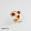 Wholesale Adjustable Open Stackable Finger Ring For Women Stainless Steel Titanium Steel Burgundy Gold Enamel Drip Oil Geometric Shape Highend
