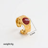 Wholesale Adjustable Open Stackable Finger Ring For Women Stainless Steel Titanium Steel Burgundy Gold Enamel Drip Oil Geometric Shape Highend