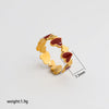 Wholesale Adjustable Open Stackable Finger Ring For Women Stainless Steel Titanium Steel Burgundy Gold Enamel Drip Oil Geometric Shape Highend