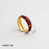 Wholesale Adjustable Open Stackable Finger Ring For Women Stainless Steel Titanium Steel Burgundy Gold Enamel Drip Oil Geometric Shape Highend
