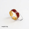 Wholesale Adjustable Open Stackable Finger Ring For Women Stainless Steel Titanium Steel Burgundy Gold Enamel Drip Oil Geometric Shape Highend
