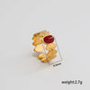 Wholesale Adjustable Open Stackable Finger Ring For Women Stainless Steel Titanium Steel Burgundy Gold Enamel Drip Oil Geometric Shape Highend