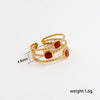 Wholesale Adjustable Open Stackable Finger Ring For Women Stainless Steel Titanium Steel Burgundy Gold Enamel Drip Oil Geometric Shape Highend