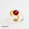 Wholesale Adjustable Open Stackable Finger Ring For Women Stainless Steel Titanium Steel Burgundy Gold Enamel Drip Oil Geometric Shape Highend