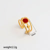 Wholesale Adjustable Open Stackable Finger Ring For Women Stainless Steel Titanium Steel Burgundy Gold Enamel Drip Oil Geometric Shape Highend