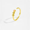 Wholesale Adjustable Opening Ring S925 Sterling Silver Geometric Minimalist Style Electroplated With Platinum And 18K Gold For Women And Unisex