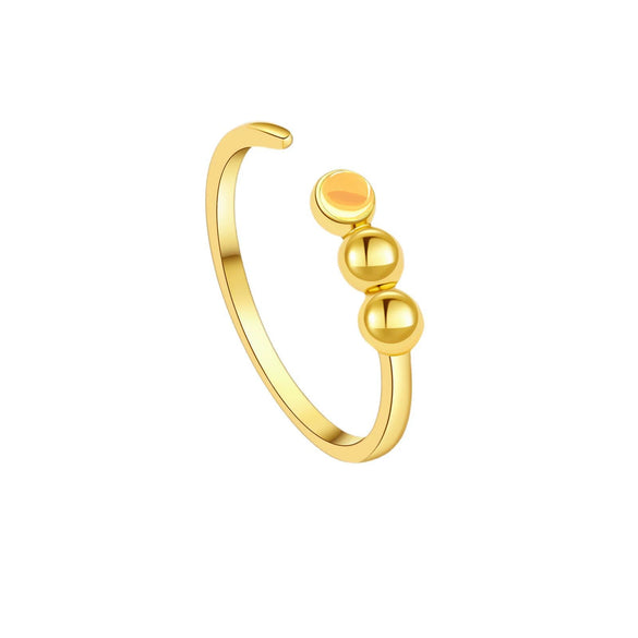 Wholesale Adjustable Opening Ring S925 Sterling Silver Geometric Minimalist Style Electroplated With Platinum And 18K Gold For Women And Unisex