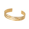 Wholesale Adjustable Opening Stainless Steel Bracelet With Geometric Lines Electroplated For Women Simple Style Nonfading
