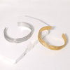 Wholesale Adjustable Opening Stainless Steel Bracelet With Geometric Lines Electroplated For Women Simple Style Nonfading