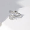 Wholesale Adjustable Opening Stainless Steel Ring With Snakeshaped Design And Electroplating For Men And Women