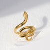 Wholesale Adjustable Opening Stainless Steel Ring With Snakeshaped Design And Electroplating For Men And Women