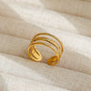 Wholesale Adjustable Opening Titanium Steel Ring Retro Hiphop Style With Geometric Design And Electroplating Treatment For Men And Women Couple