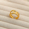 Wholesale Adjustable Opening Titanium Steel Ring Retro Hiphop Style With Geometric Design And Electroplating Treatment For Men And Women Couple