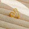 Wholesale Adjustable Opening Titanium Steel Ring Retro Hiphop Style With Geometric Design And Electroplating Treatment For Men And Women Couple