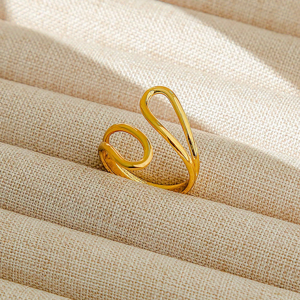 Wholesale Adjustable Opening Titanium Steel Ring Retro Hiphop Style With Geometric Design And Electroplating Treatment For Men And Women Couple