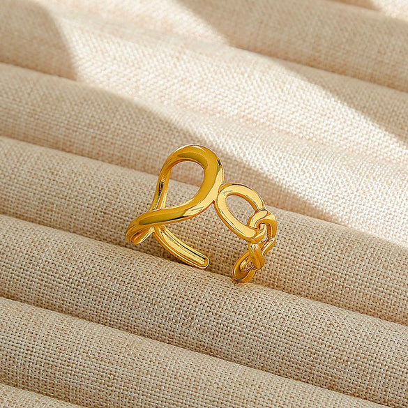 Wholesale Adjustable Opening Titanium Steel Ring Retro Hiphop Style With Geometric Design And Electroplating Treatment For Men And Women Couple