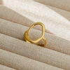 Wholesale Adjustable Opening Titanium Steel Ring Retro Hiphop Style With Geometric Design And Electroplating Treatment For Men And Women Couple