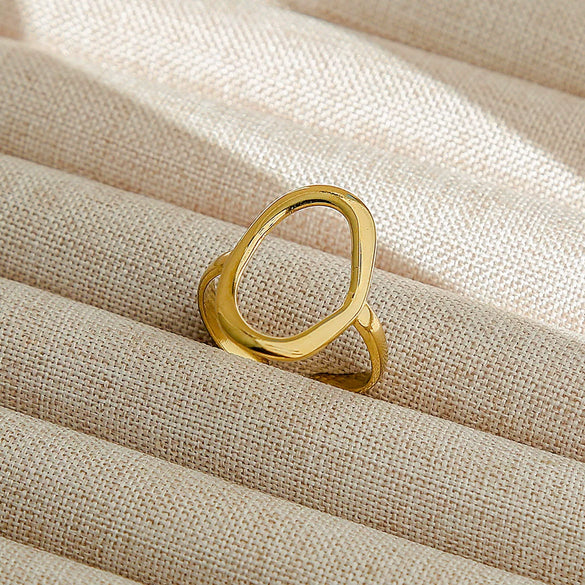 Wholesale Adjustable Opening Titanium Steel Ring Retro Hiphop Style With Geometric Design And Electroplating Treatment For Men And Women Couple