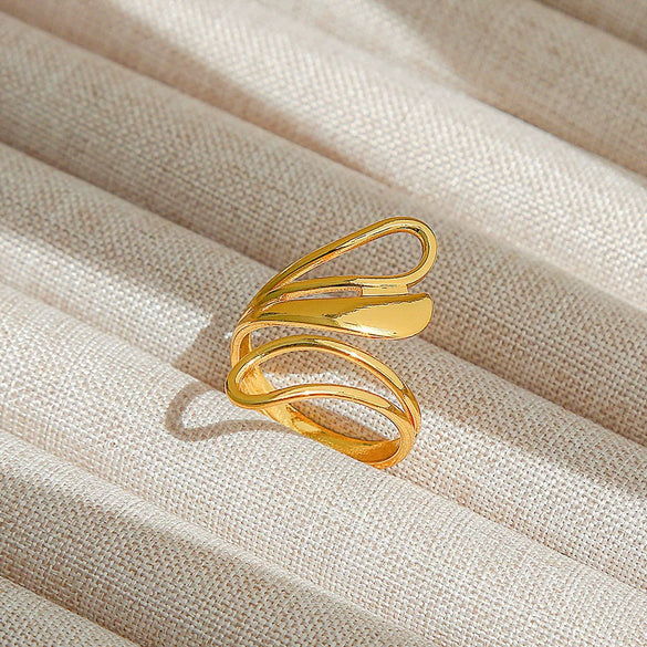 Wholesale Adjustable Opening Titanium Steel Ring Retro Hiphop Style With Geometric Design And Electroplating Treatment For Men And Women Couple