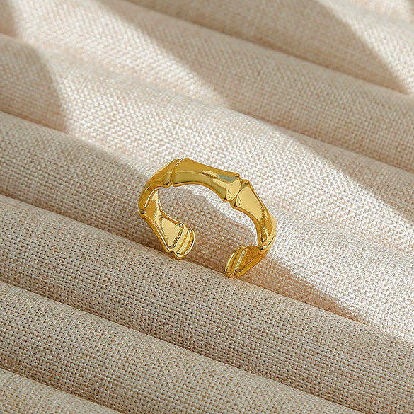Wholesale Adjustable Opening Titanium Steel Ring Retro Hiphop Style With Geometric Design And Electroplating Treatment For Men And Women Couple