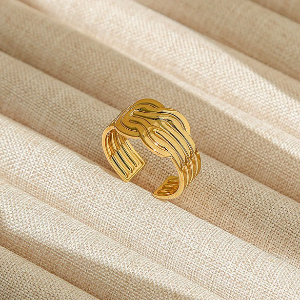 Wholesale Adjustable Opening Titanium Steel Ring Retro Hiphop Style With Geometric Design And Electroplating Treatment For Men And Women Couple