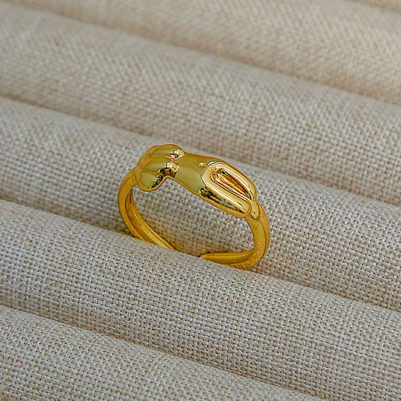 Wholesale Adjustable Opening Titanium Steel Ring Retro Hiphop Style With Geometric Design And Electroplating Treatment For Men And Women Couple