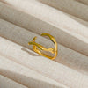 Wholesale Adjustable Opening Titanium Steel Ring Retro Hiphop Style With Geometric Design And Electroplating Treatment For Men And Women Couple