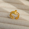Wholesale Adjustable Opening Titanium Steel Ring Retro Hiphop Style With Geometric Design And Electroplating Treatment For Men And Women Couple