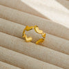 Wholesale Adjustable Opening Titanium Steel Ring Retro Hiphop Style With Geometric Design And Electroplating Treatment For Men And Women Couple