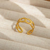 Wholesale Adjustable Opening Titanium Steel Ring Retro Hiphop Style With Geometric Design And Electroplating Treatment For Men And Women Couple