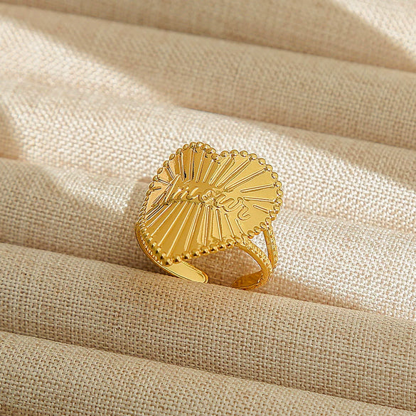 Wholesale Adjustable Opening Titanium Steel Ring Retro Hiphop Style With Geometric Design And Electroplating Treatment For Men And Women Couple