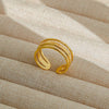 Wholesale Adjustable Opening Titanium Steel Ring Retro Hiphop Style With Geometric Design And Electroplating Treatment For Men And Women Couple