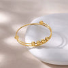 Wholesale Adjustable Round Bead Rotatable Pressure Copper Bracelet With Ins Style And Electroplating Treatment