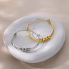 Wholesale Adjustable Round Bead Rotatable Pressure Copper Bracelet With Ins Style And Electroplating Treatment