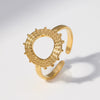 Wholesale Adjustable Simple Retro Geometric Stainless Steel Ring For Men And Women With Electroplating Treatment