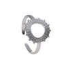 Wholesale Adjustable Simple Retro Geometric Stainless Steel Ring For Men And Women With Electroplating Treatment