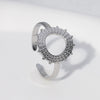 Wholesale Adjustable Simple Retro Geometric Stainless Steel Ring For Men And Women With Electroplating Treatment