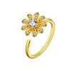 Wholesale Adjustable Sunflower Rotating Ring Copper Geometric Women's