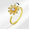 Wholesale Adjustable Sunflower Rotating Ring Copper Geometric Women's